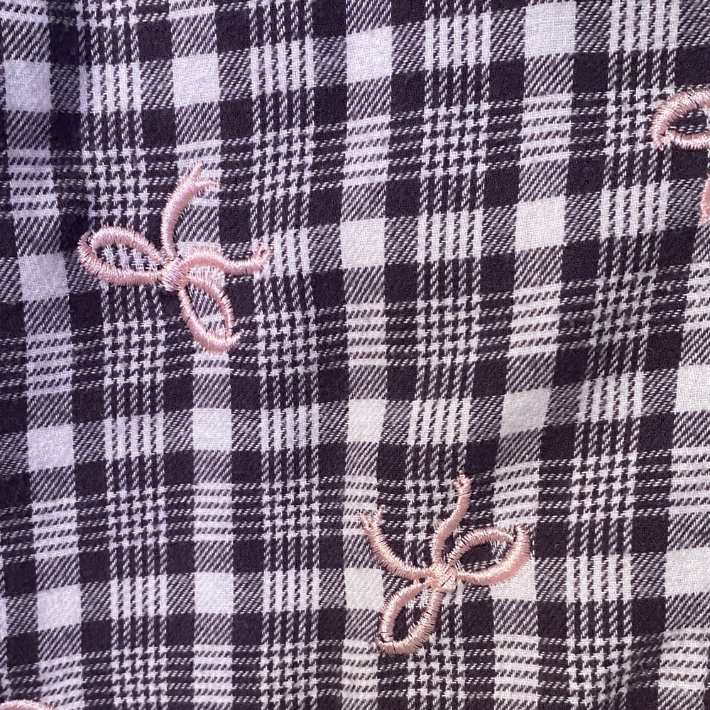 Aeropostale Plaid Button-Up Shirt with Bow Embroidery - xs - Picture 2 of 3